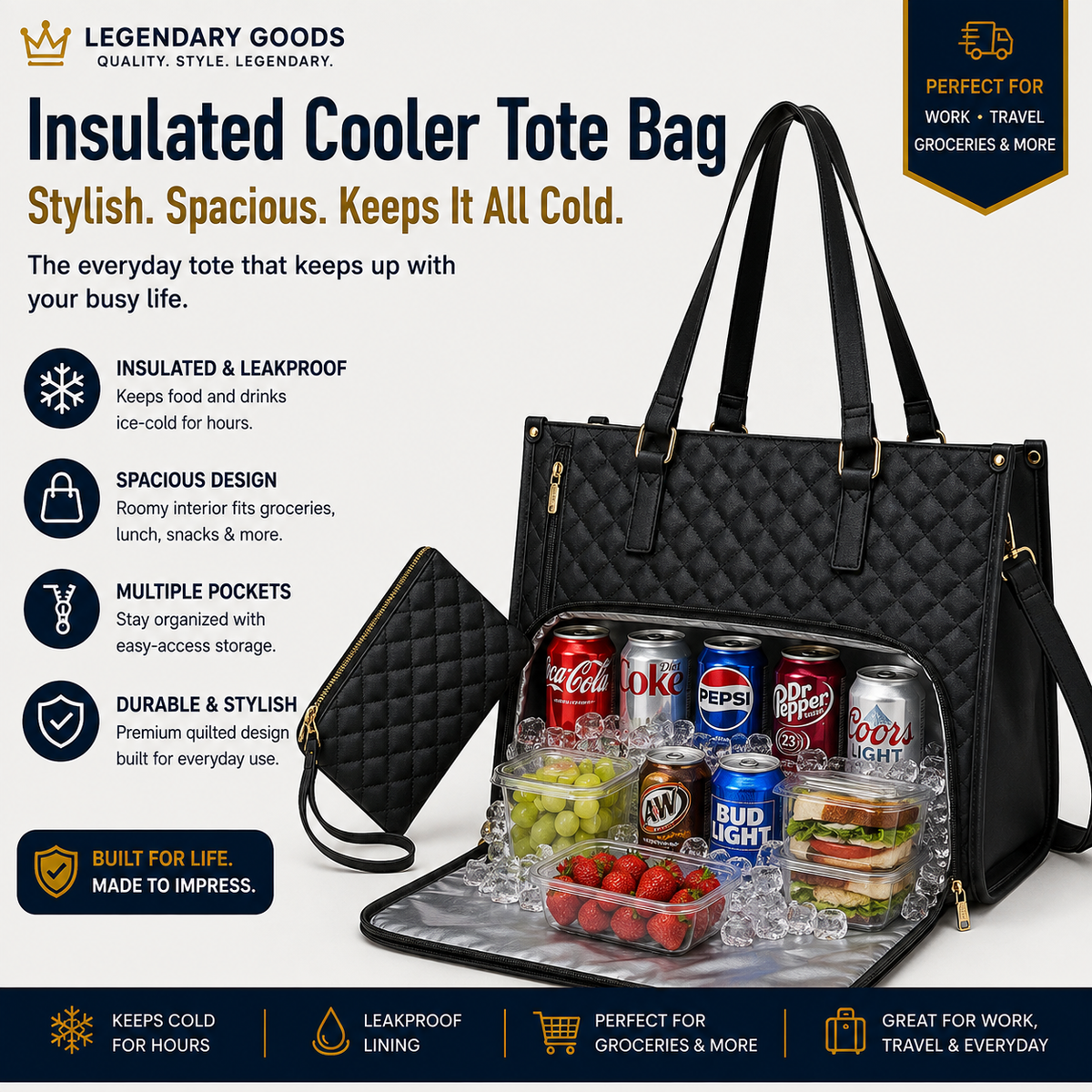 Legendary Luxe™ Insulated Laptop & Lunch Tote Bag