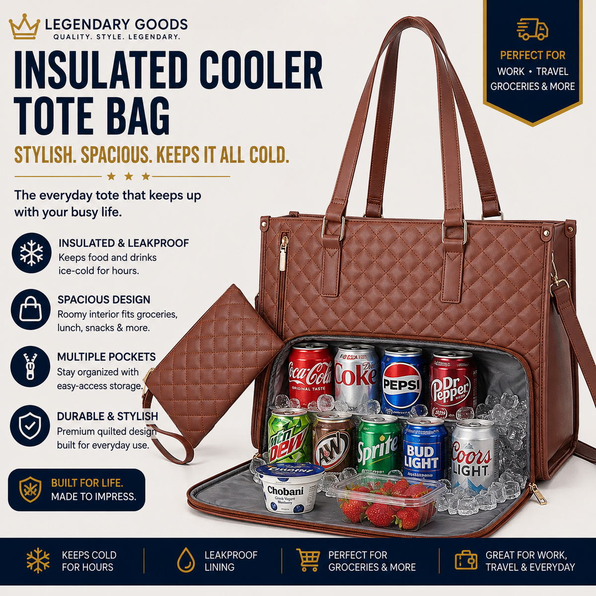 Legendary Luxe™ Insulated Laptop & Lunch Tote Bag