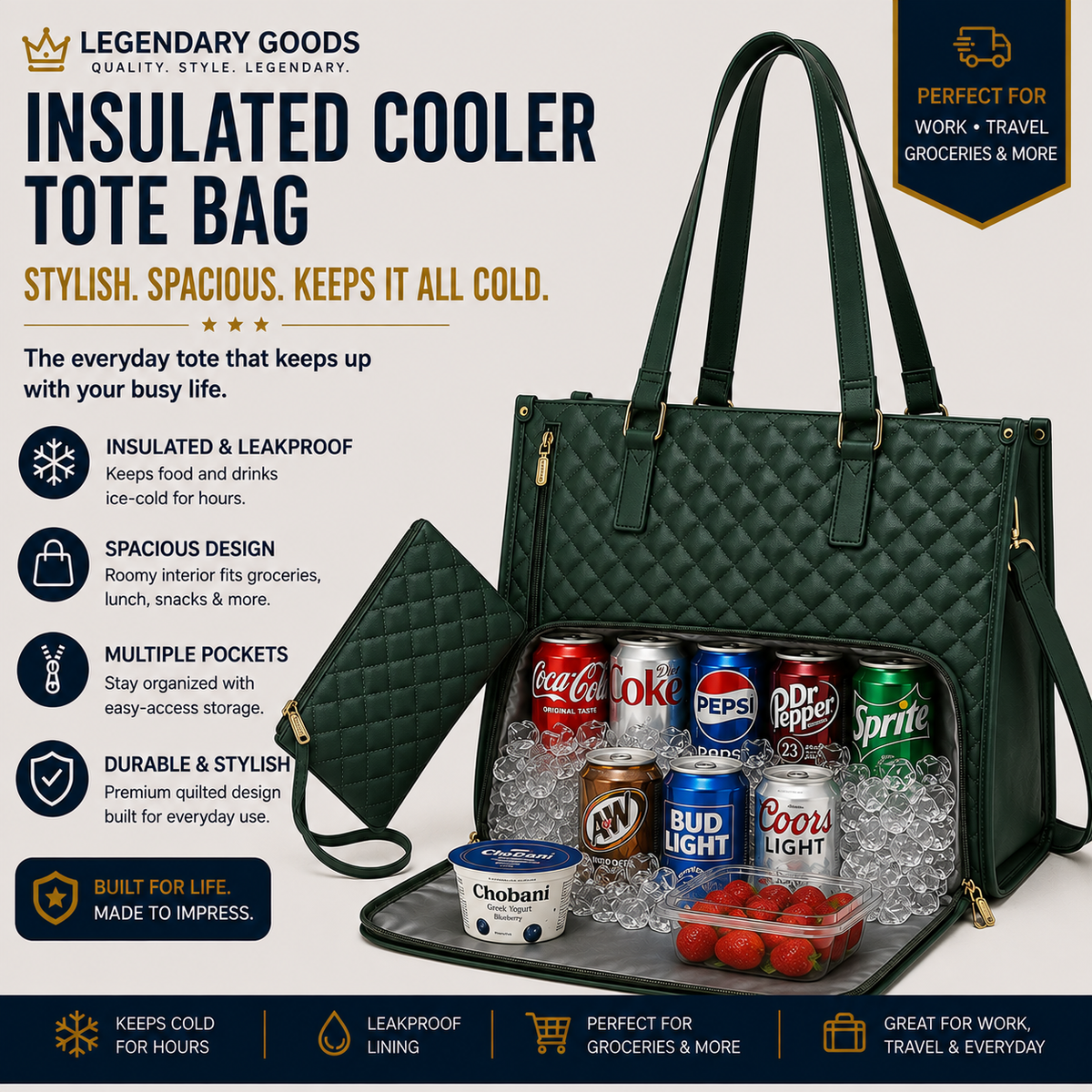 Legendary Luxe™ Insulated Laptop & Lunch Tote Bag