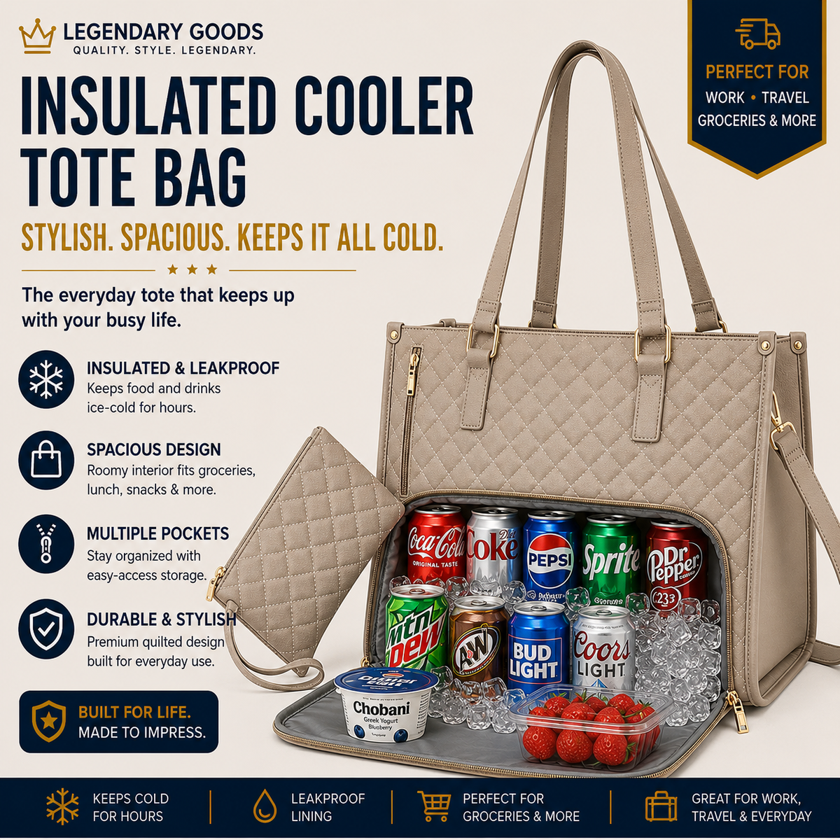 Legendary Luxe™ Insulated Laptop & Lunch Tote Bag