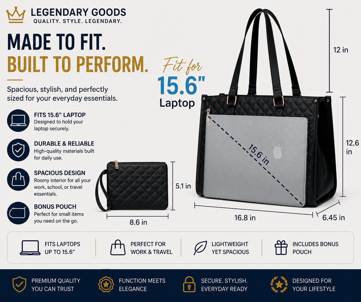 Legendary Luxe™ Insulated Laptop & Lunch Tote Bag