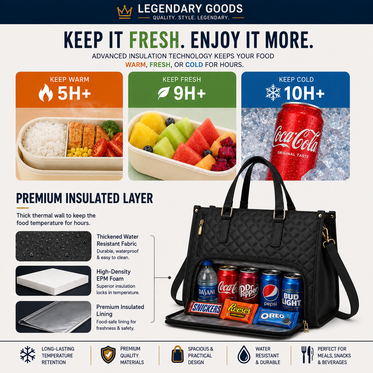 Legendary Luxe™ Insulated Laptop & Lunch Tote Bag
