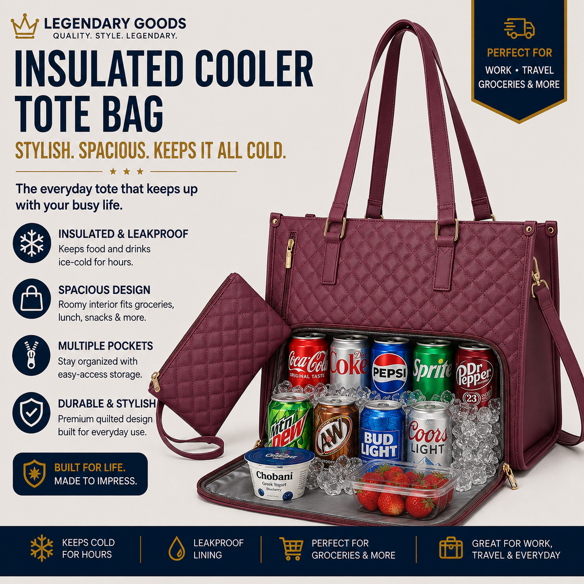 Legendary Luxe™ Insulated Laptop & Lunch Tote Bag